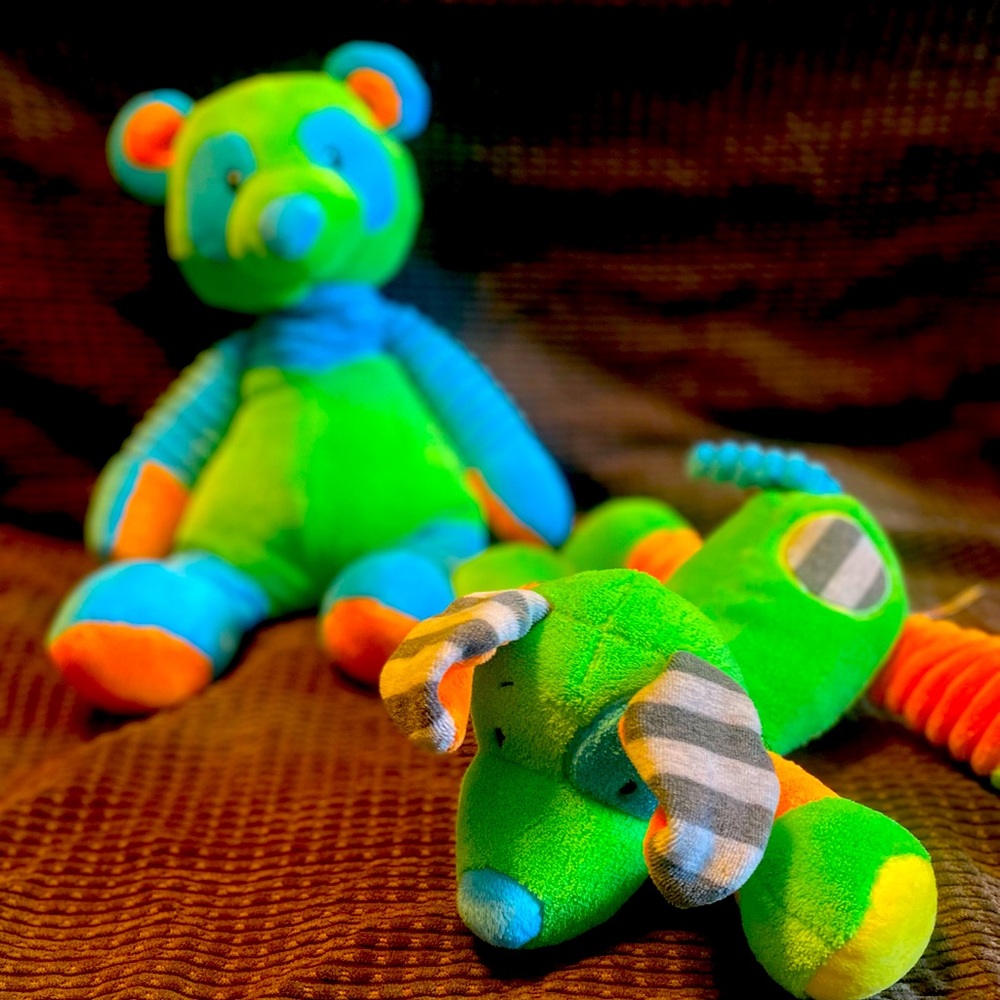 Bear and dog stuffed animals